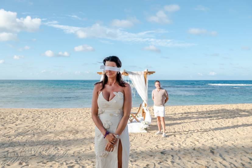 All inclusive engagement Punta Cana beach setup dinner