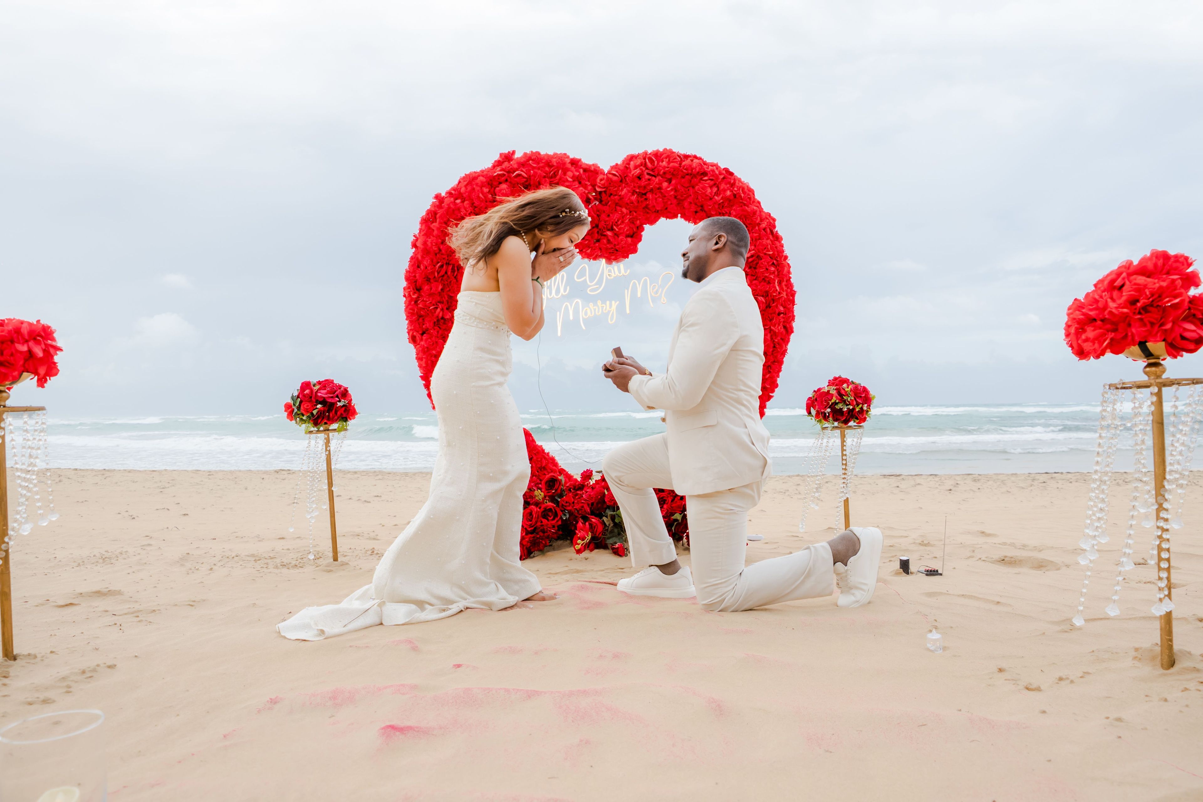 Punta Cana proposal dinner all in one beach setup