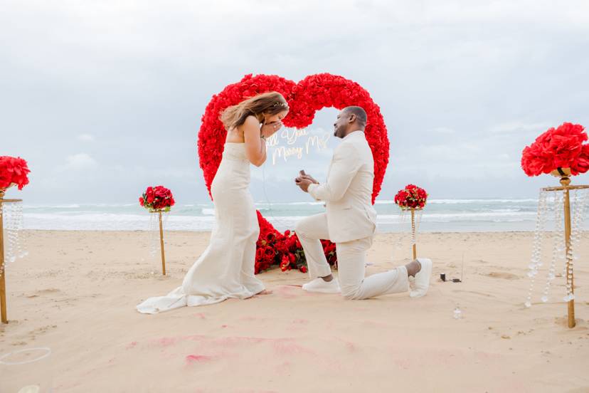 Punta Cana proposal dinner all in one beach setup