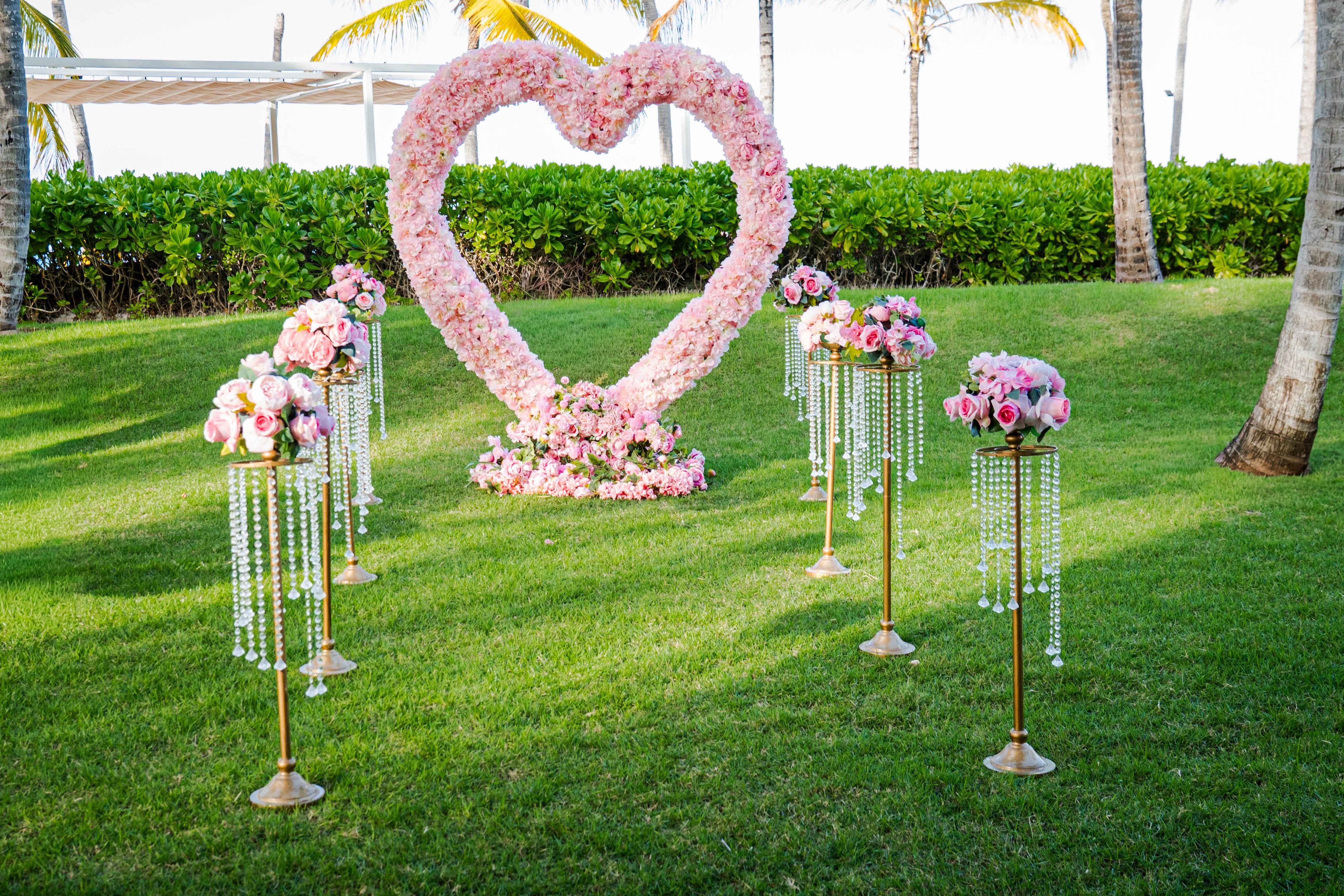 Punta Cana proposal dinner setup with photographer