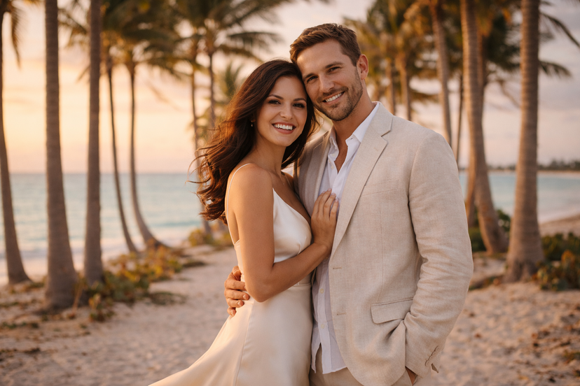 Luxury engagement photographer capturing couple in Punta Cana